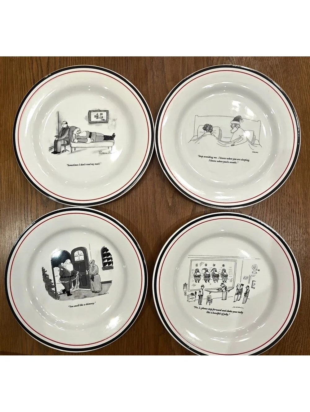 The New Yorker Vintage Christmas Cartoon Plate Restoration Hardware Maslin No 2